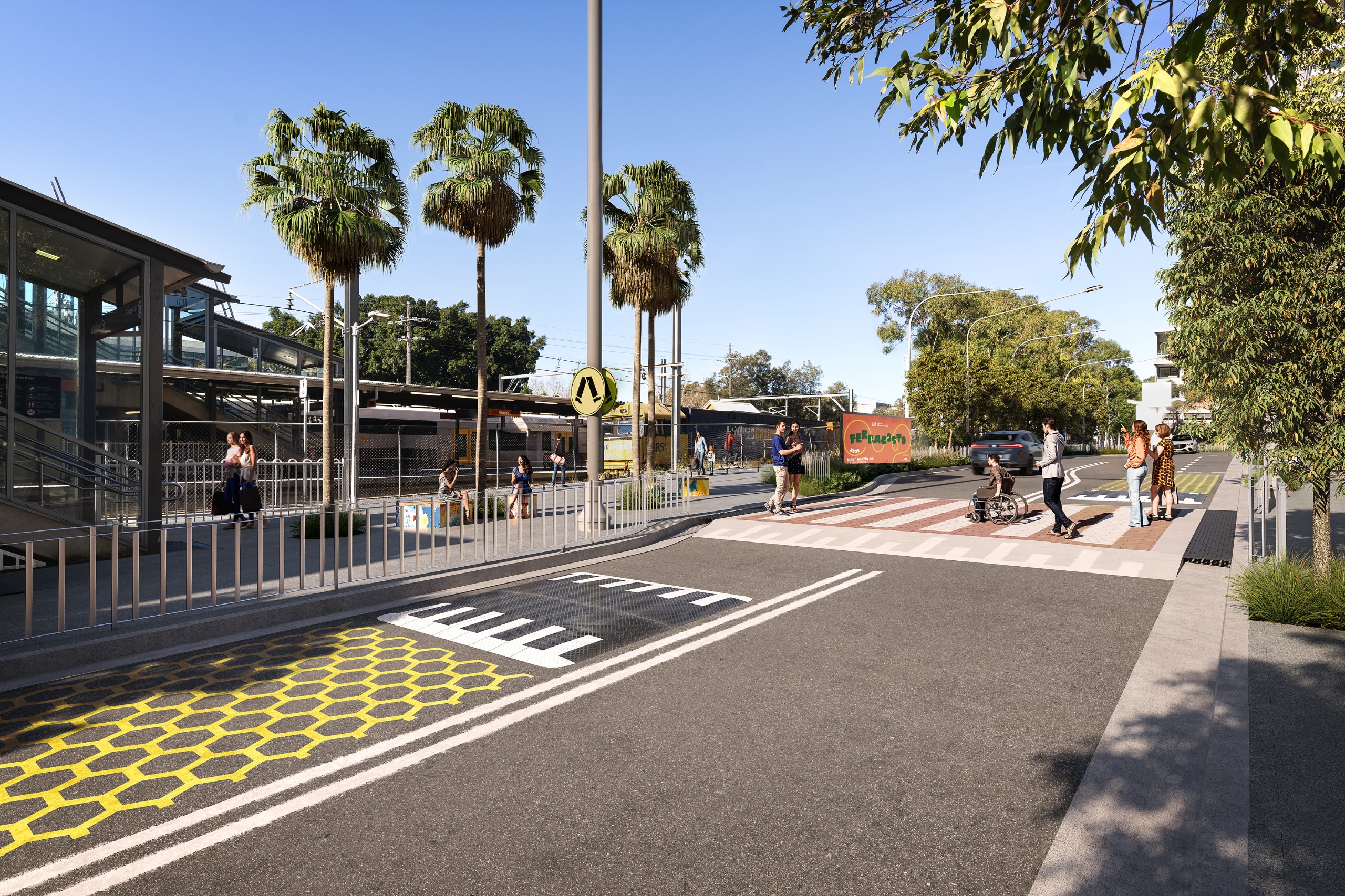 After: Artist impression of the upgraded pedestrian crossing