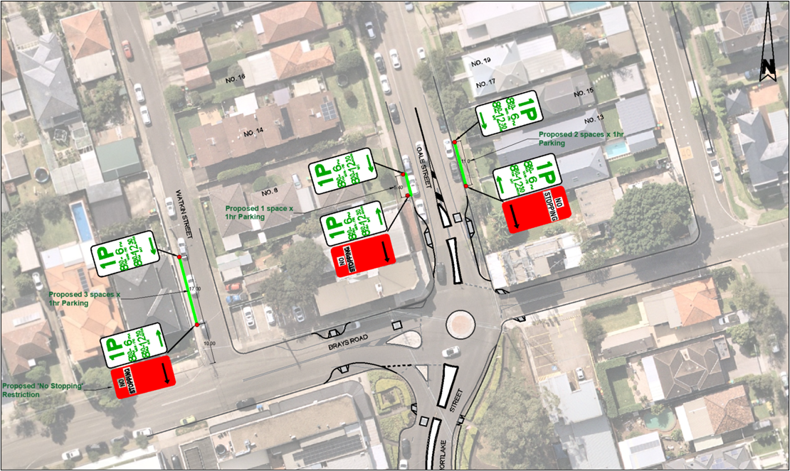 Map showing revised proposal on Gale Street and Watkin Street