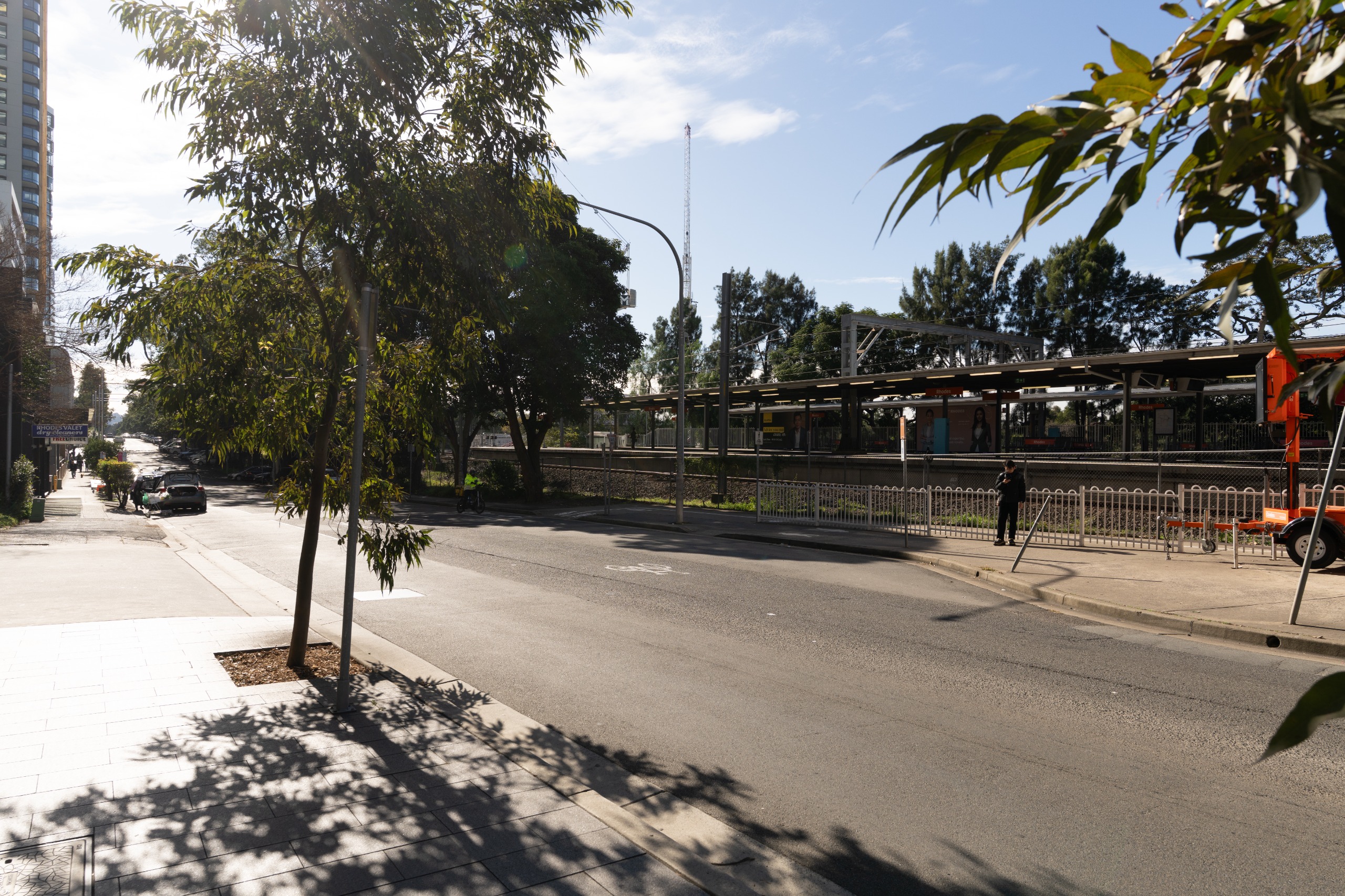 Before: Existing footpath along Walker Street in Rhodes