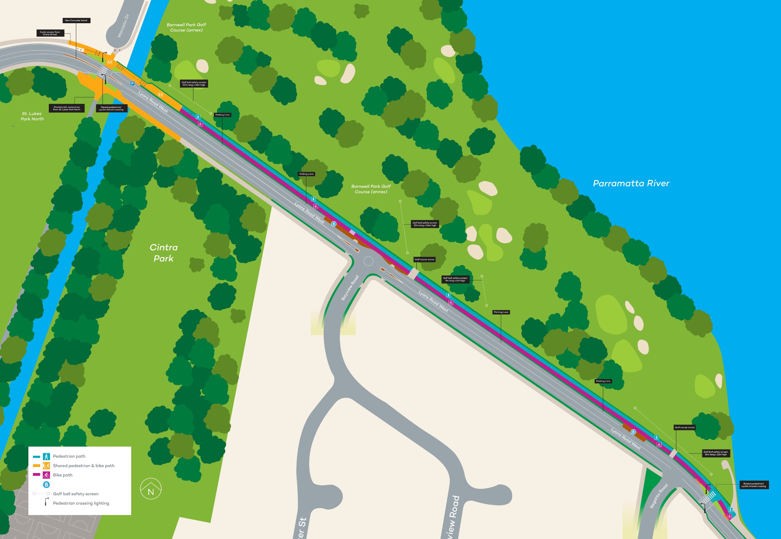 Lyons Road West works map