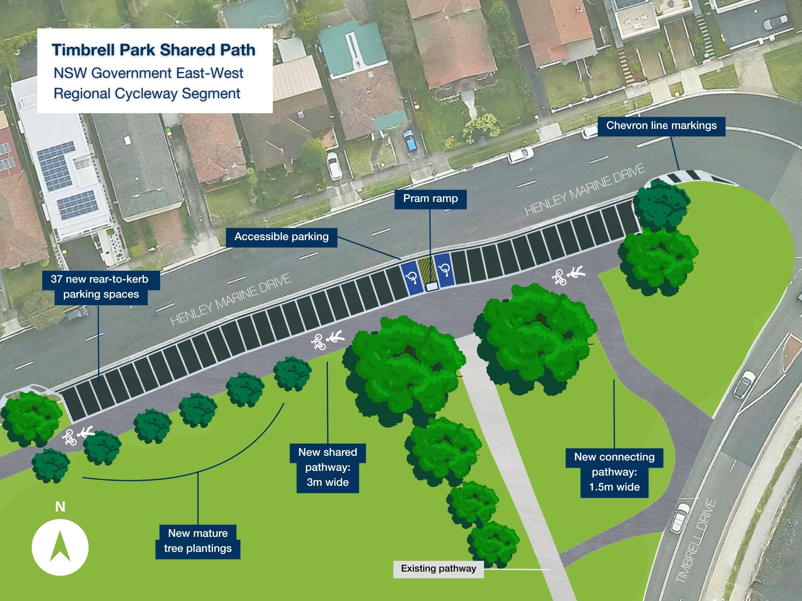 Illustration of Timbrell Park Regional Cycleway