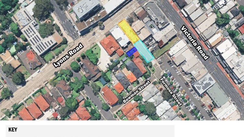 Map showing proposed event space in Formosa St, Drummoyne