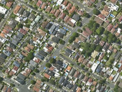Birds eye view map of Burwood Rd and surrounds