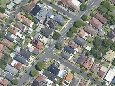 Birds eye view map of Burwood Rd and surrounds